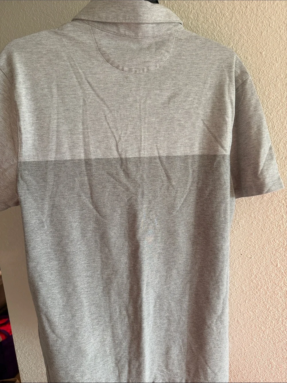 Banana Republic Light Gray Men's Polo Two Tone Regular Fit size Large